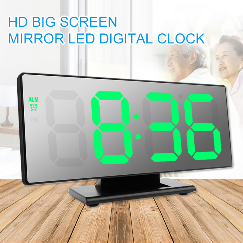 LED Mirror Alarm Clock Digital Snooze Table Clock Wake Up Light Electronic Large Time Temperature Display Home Decoration
LED Mirror Alarm Clock Digital Snooze Table Clock Wake Up Light Electronic Large Time Temperature Display Home Decoration