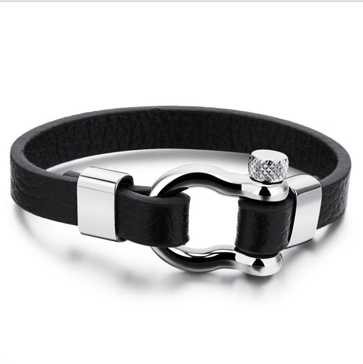 Fashion Punk Genuine Cowhide Stainless Steel Bracelets Leather Black Bangles For Men Women Leisure Jewelry Best Gift PS1095
Fashion Punk Genuine Cowhide Stainless Steel Bracelets Leather Black Bangles For Men Women Leisure Jewelry Best Gift PS1095