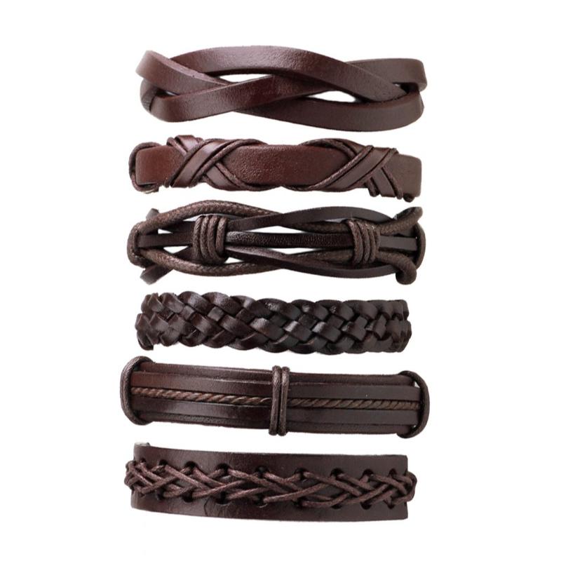 6pcs/lot Handmade Braided Men Multilayer Casual Bracelets Bangles Black PU Leather Stylish Jewelry Accessories 2019 New
6pcs/lot Handmade Braided Men Multilayer Casual Bracelets Bangles Black PU Leather Stylish Jewelry Accessories 2019 New