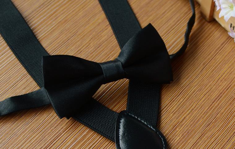 Child Kids Suspenders Bowtie Set Adjustable Elastic Suspender Set for Boys Girls Classic Accessory Age 1 to 10 Year
