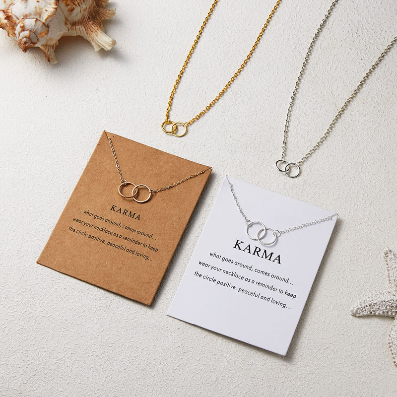 New Arrival Fashion Women Girl Double Rings Necklace Love Circle Pendant Jewelry with card Free Shipping
New Arrival Fashion Women Girl Double Rings Necklace Love Circle Pendant Jewelry with card Free Shipping