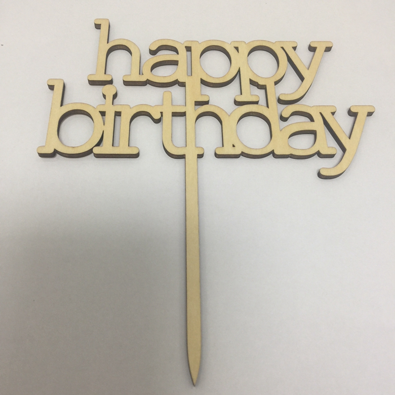 5 pièces joyeux anniversaire gâteau topper fête d'anniversaire décoration bois joyeux anniversaire gâteau topper livraison gratuite
