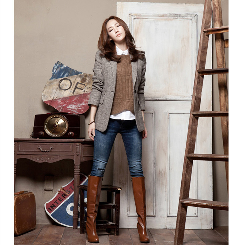 Korean Fashion Woman Spring Autumn Outwear Vintage Casual Slim Female Blazers Jackets 50% Wool Long Sleeve Blazers Working Wear, Photo color
Korean Fashion Woman Spring Autumn Outwear Vintage Casual Slim Female Blazers Jackets 50% Wool Long Sleeve Blazers Working Wear, Photo color