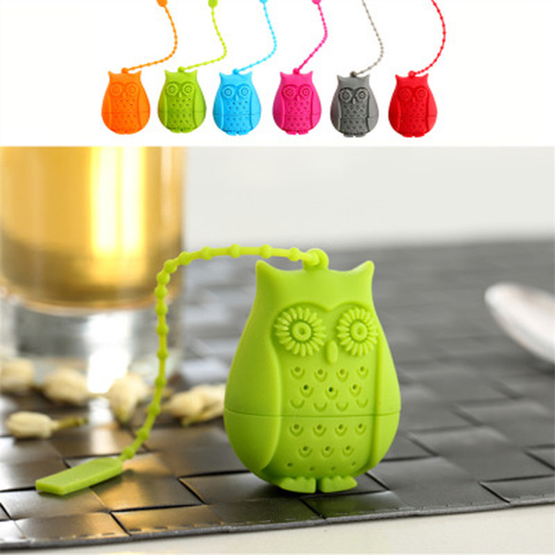 Promotion 2016 Hot Sale Owl Tea Bags Tea Strainers Silicone Teaspoon Filter Infuser Silica Gel Filtration coffee tea infuser от DHgate WW