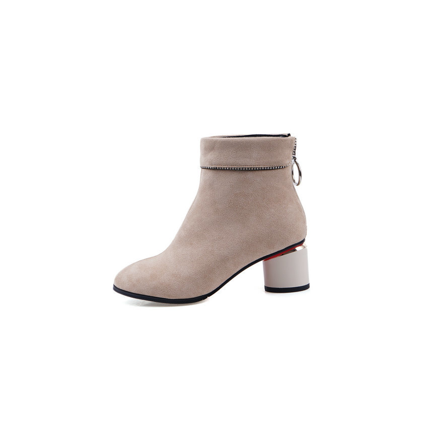 Hot Sale-New Autumn Winter All Match Round Toe Fashion Zipper Ankle Boots Flock Square High Heel Casual Women Shoes, Beige
Hot Sale-New Autumn Winter All Match Round Toe Fashion Zipper Ankle Boots Flock Square High Heel Casual Women Shoes, Beige