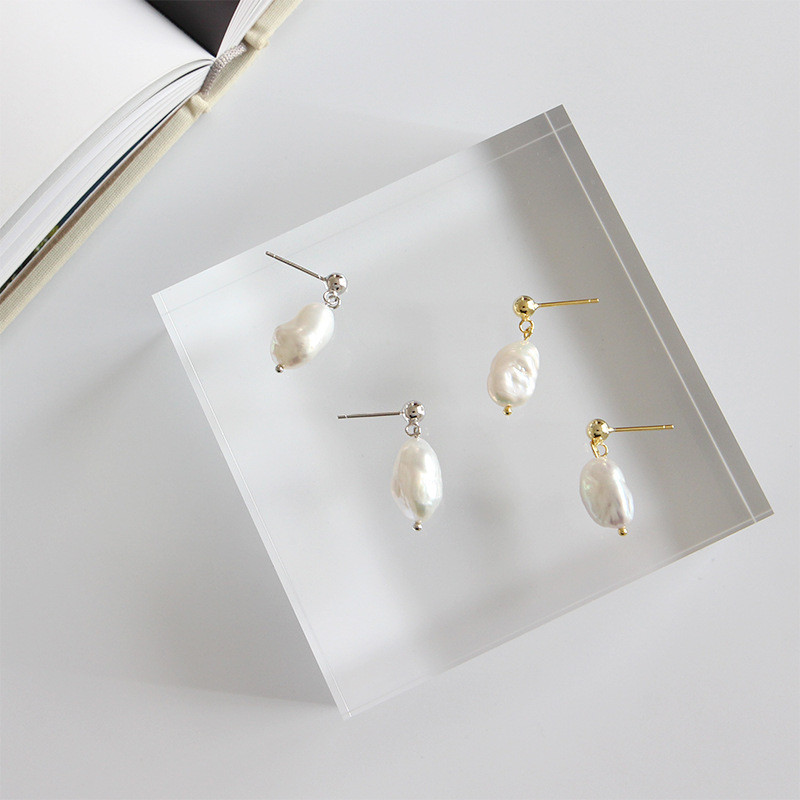 Sterling Silver 925 Jewelry Earrings Simple Baroque Freshwater Irregular Pearl Dangle Earring For Women Girls Gifts Drop Earring