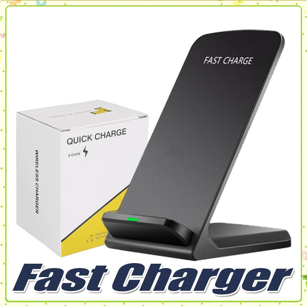 

2 Coils Wireless Charger For iPhone X 8 8 Plus Qi Wireless Fast Charging Stand Pad For Samsung Note 8 S8 S7 All Qi-enabled Smartphones MQ50