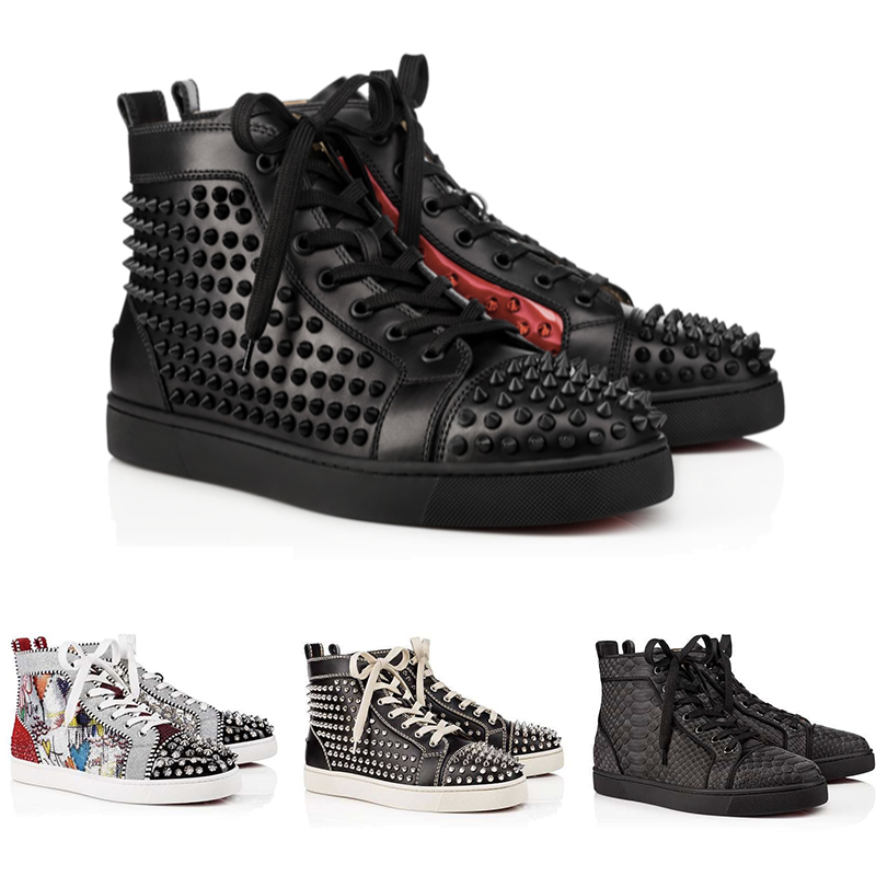 Best sports shoes Studded Spikes Red Bottom Sneakers High Top Pik Pik spiked men shoes black white leather Flat Party Shoes, Color 20
Best sports shoes Studded Spikes Red Bottom Sneakers High Top Pik Pik spiked men shoes black white leather Flat Party Shoes, Color 20