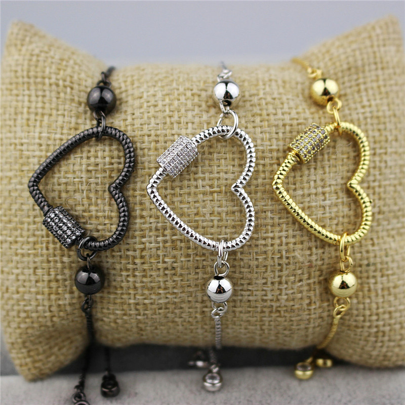 Link, Chain 5pcs/lot Fashion Colorful Cz Charm Bracelet,heart Shape Cubic Zircon Clasp Component, Adjustable Bracelet
Link, Chain 5pcs/lot Fashion Colorful Cz Charm Bracelet,heart Shape Cubic Zircon Clasp Component, Adjustable Bracelet