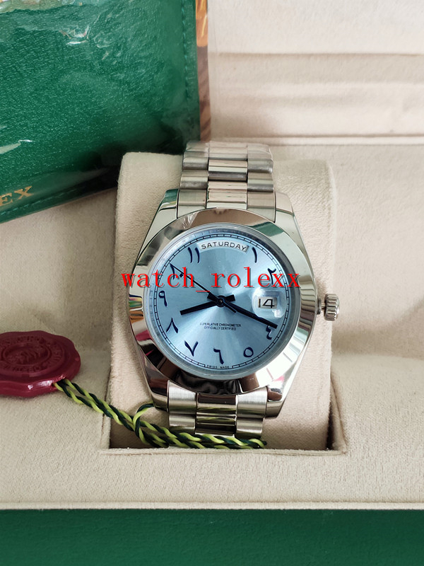 new Luxury Watches 228206 Platinum 40mm Day-Date 218206 Ice Blue Arabic Rare Dial Automatic Fashion Men's Watch Folding mechanical stai
new Luxury Watches 228206 Platinum 40mm Day-Date 218206 Ice Blue Arabic Rare Dial Automatic Fashion Men's Watch Folding mechanical stai