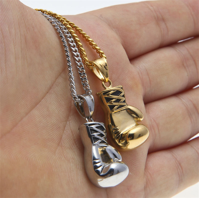 Fashion- Fashion Lovely Mini Boxing Glove Necklace Boxing Match Jewelry Cool Pendant For Men Boys