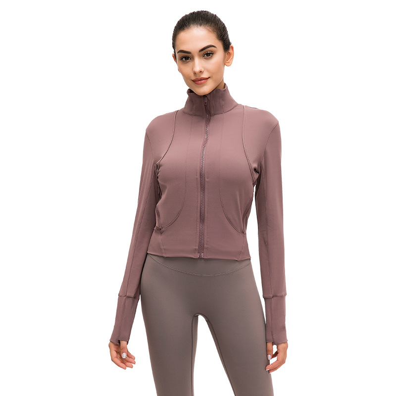 Naked-feel Fabric Slim Fit Yoga Sport Jacket Women Full Zipper Ribbed Gym Fitness Coat with Two Pocket/Thumb Holes, Black
Naked-feel Fabric Slim Fit Yoga Sport Jacket Women Full Zipper Ribbed Gym Fitness Coat with Two Pocket/Thumb Holes, Black