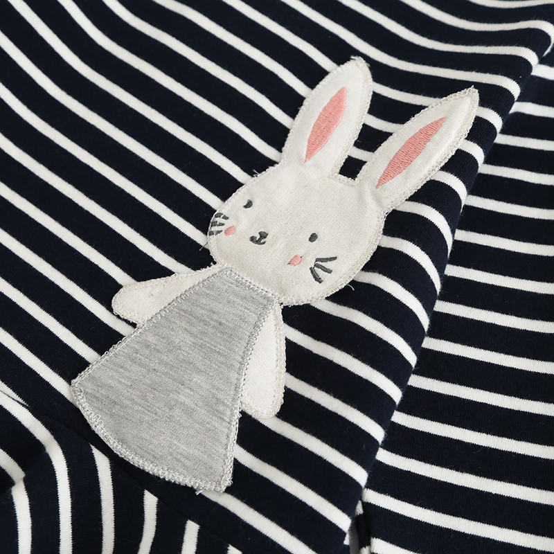 Girls Dress 2020 New Spring Brand Girls Clothes Long Sleeve Bunny Rabbit Lace Strip Design Girls Children Clothing