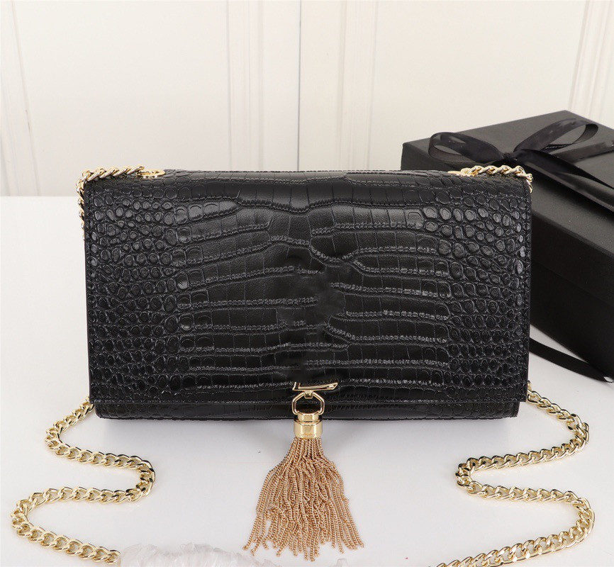 Handbag Chain Luxury Designer Women Leather Bags Purse Pattern Kate High Crocodile 24cm Bag Quality Tassel Real Shoulder Rtftn, Black gold
Handbag Chain Luxury Designer Women Leather Bags Purse Pattern Kate High Crocodile 24cm Bag Quality Tassel Real Shoulder Rtftn, Black gold