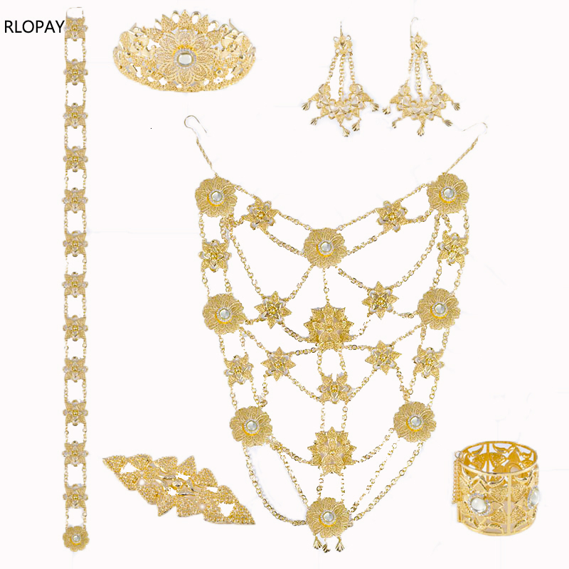 6PCS Set Luxury Wedding Jewelry Set For Women Arabic Dubai Full Set Jewelry in Gold Big Size Costume Necklace Sets CJ191203
6PCS Set Luxury Wedding Jewelry Set For Women Arabic Dubai Full Set Jewelry in Gold Big Size Costume Necklace Sets CJ191203