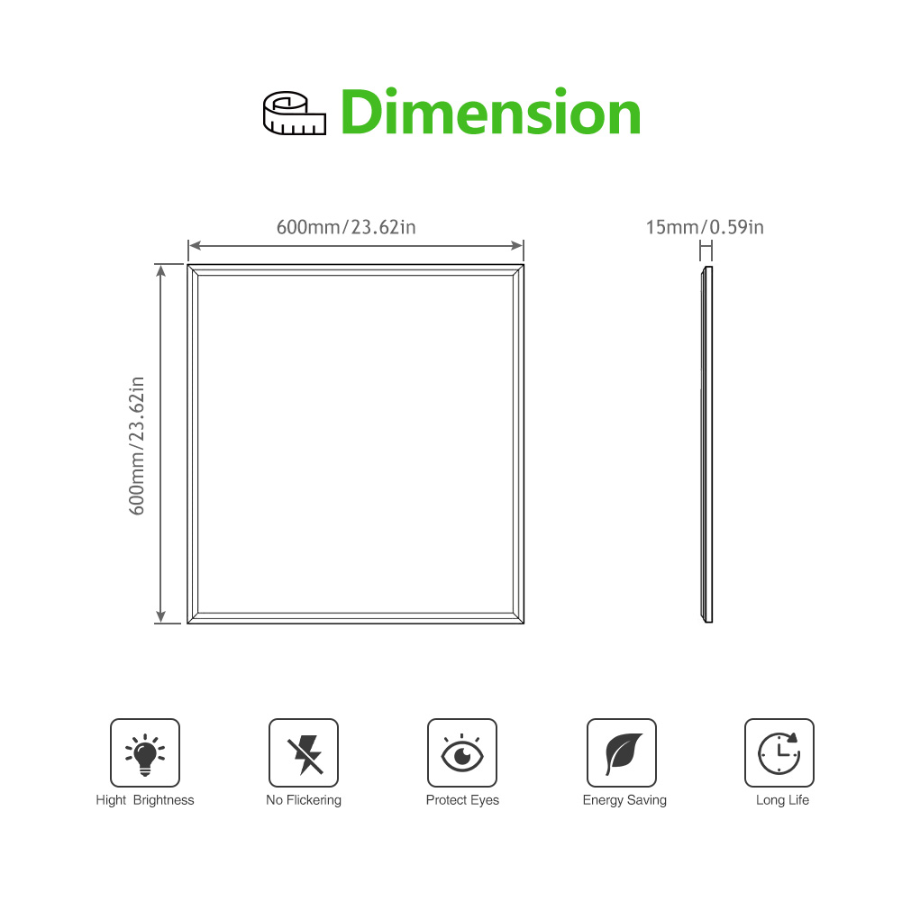 60*60 Large Pannel Light Cool White 220V 36W Led Lighting For Office School, Hotel And Home Decoration