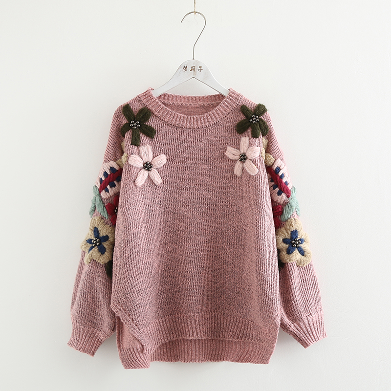 Handmade flowers embroidery sweater sweet daisy 3D pattern pullover sweaters female, Green
Handmade flowers embroidery sweater sweet daisy 3D pattern pullover sweaters female, Green