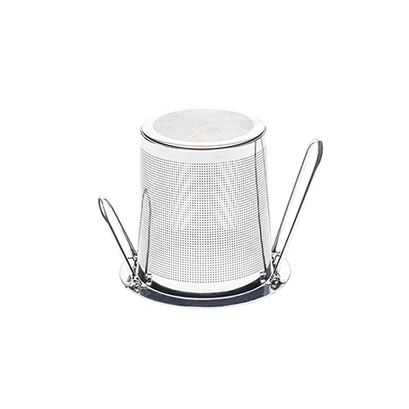 Stainless Steel Loose Leaf Tea Infuser Basket - Folding Handle Filter Teapot Strainer with Lid