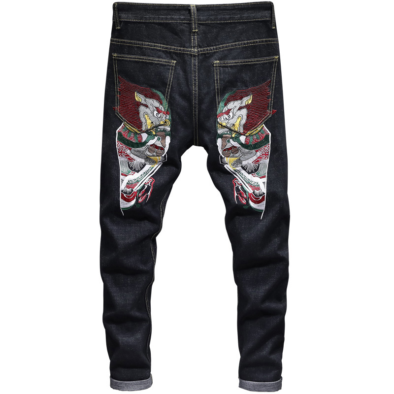 2020 Chinese Style Head Embroidery Jeans New Autumn Black Stretch Jeans Men's Plus Size Casual Denim Trousers Size 28-40
2020 Chinese Style Head Embroidery Jeans New Autumn Black Stretch Jeans Men's Plus Size Casual Denim Trousers Size 28-40