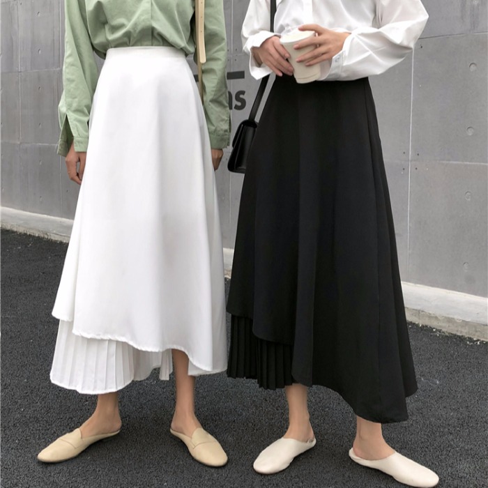 Irregular Chiffon A-line Skirt Korean Vintage Streetwear Solid White Black Skirt High-waist Stitching Pleated Long Chiffon
Irregular Chiffon A-line Skirt Korean Vintage Streetwear Solid White Black Skirt High-waist Stitching Pleated Long Chiffon
