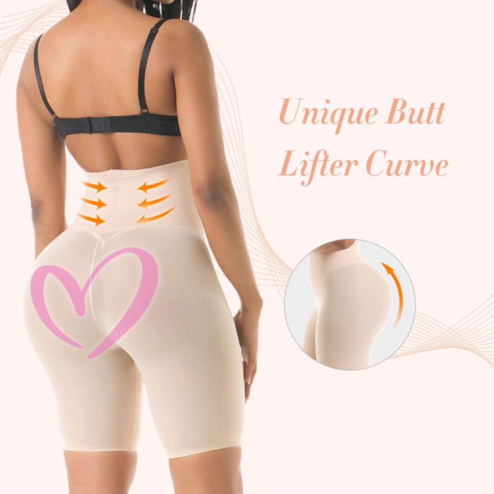 HEXIN Seamless High Waist Tummy Control Boyshort Panties Shapers Slimming Butt Booty Lifter Body Shaper Briefs Women Underwear T200529