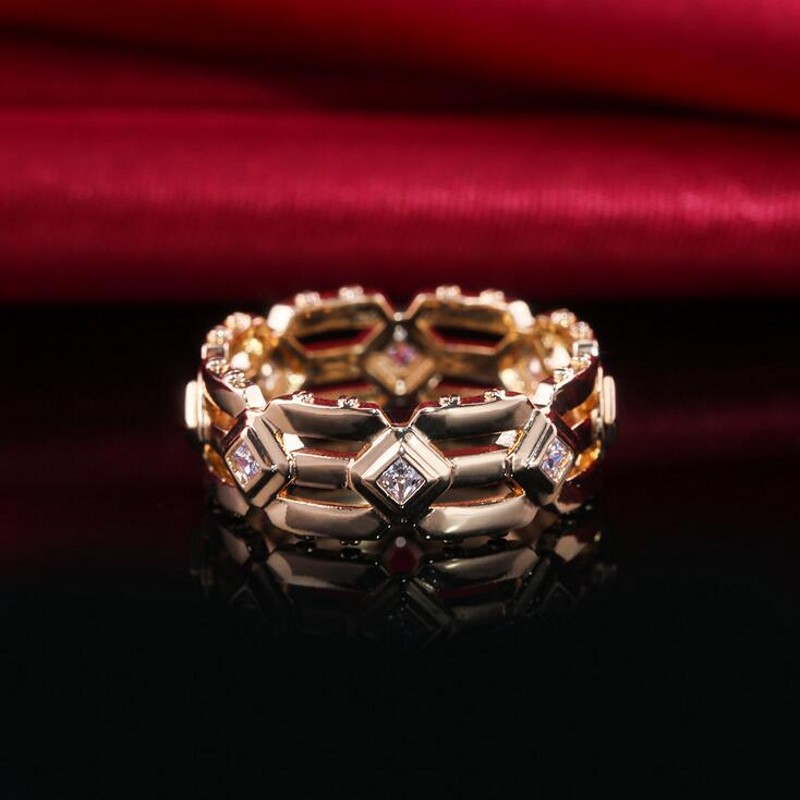 Modern Fashion Sterg Sier Rose Gold Filled Party Ring