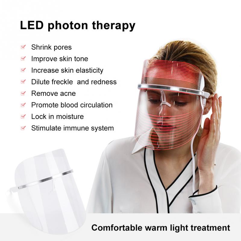 Face Neck LED Mask Anti-Wrinkle Device Acne Light Photon Rejuvenation Removal Spot Facial Skin Whitening Spa