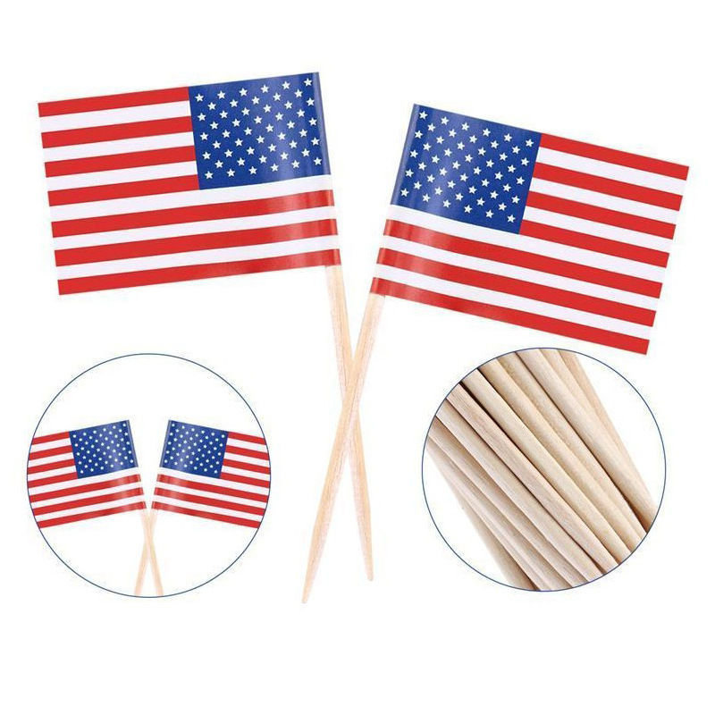 100pcs American Toothpicks Flag Cupcake Toppers UK Toothpick Flag Baking Cake Decor Drink Beer Stick Party Decoration Supplies DBC DH1214
100pcs American Toothpicks Flag Cupcake Toppers UK Toothpick Flag Baking Cake Decor Drink Beer Stick Party Decoration Supplies DBC DH1214