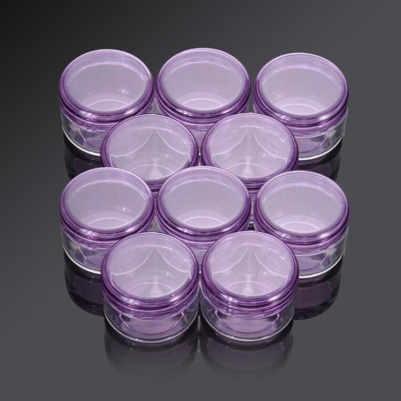 Storage Bottles & Jars 10 Pcs Mini Cosmetic Empty Jar Pot Eyeshadow Makeup Face Cream Container Plastic Nail Art Bead Round