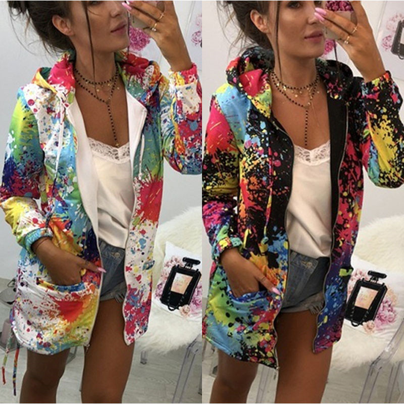 2019 New Women Long Hooded Trench Floral Windbreaker Parka Jacket Coat Outwear Top Ladies Zipper Hoodie Outwear, Black
2019 New Women Long Hooded Trench Floral Windbreaker Parka Jacket Coat Outwear Top Ladies Zipper Hoodie Outwear, Black