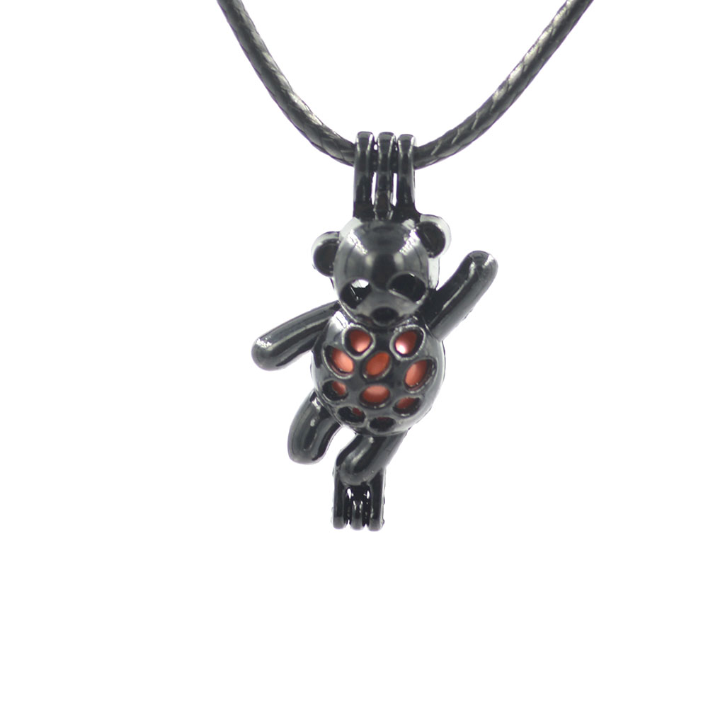 100 Pieces Mix Black Pearl Cage Beads Cage Locket Pendant Jewelry Making Supplies-For Oyster Pearls, Essential Oil Diffuser free shipping