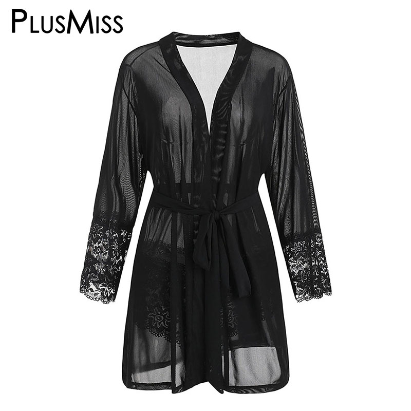 PlusMiss Plus Size Black Sexy Erotic Lingerie Sleepwear Robe Women Vintage Nightgown Lace Night Home Dress See Through Underwear, As pic
PlusMiss Plus Size Black Sexy Erotic Lingerie Sleepwear Robe Women Vintage Nightgown Lace Night Home Dress See Through Underwear, As pic