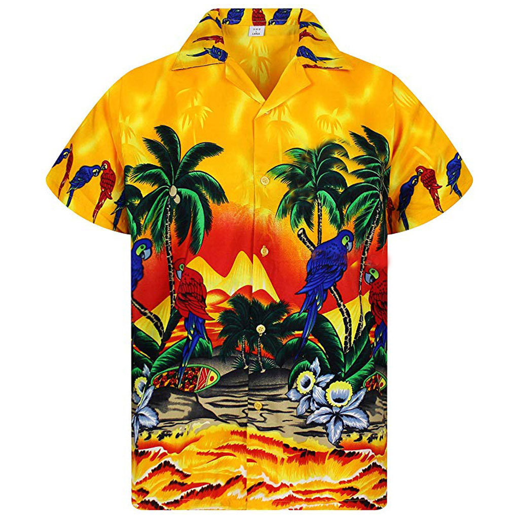 Hawaii Mens Beach Shirt Summer Casual Printed Designer Casual Shirts Short Sleeved Single Breasted Tops, White;black
Hawaii Mens Beach Shirt Summer Casual Printed Designer Casual Shirts Short Sleeved Single Breasted Tops, White;black