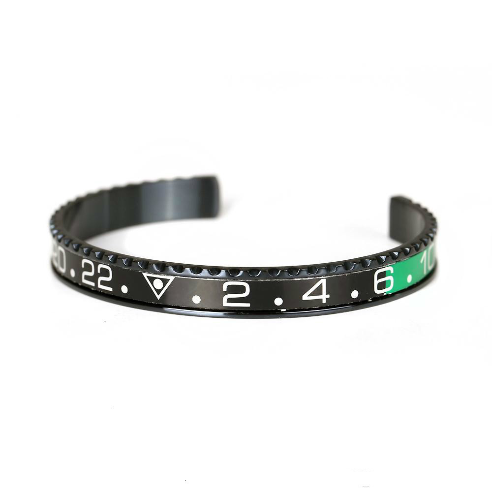 charms Black Plated Speedometer Dia Men Cuff Bracelet Bangles in 316l Stainless Steel Speedometer Bezel Bracelet Men Jewelry