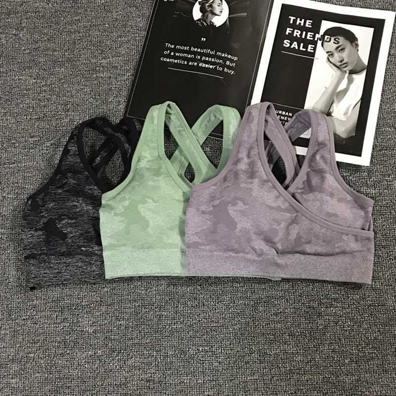 2020 New Camo Seamless Sports Bra For Women Gym Criss Cross Workout Bras High Impact Crop Top Bras Active Wear Wireless Yoga Bra, Black
2020 New Camo Seamless Sports Bra For Women Gym Criss Cross Workout Bras High Impact Crop Top Bras Active Wear Wireless Yoga Bra, Black