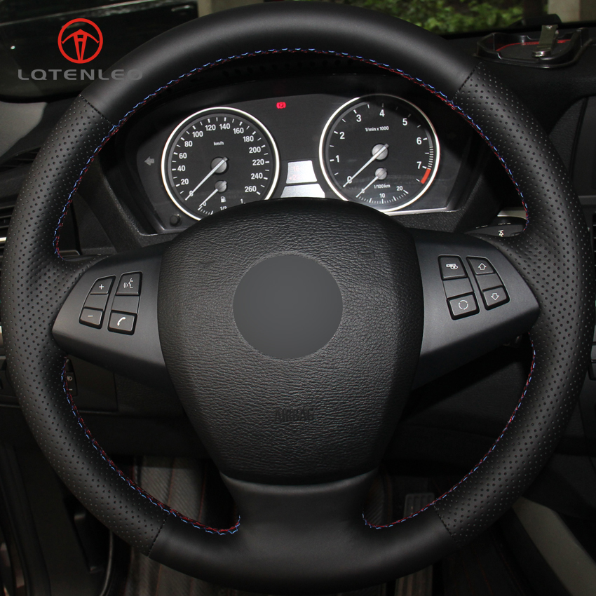 Black Genuine Leather DIY Hand-stitched Car Steering Wheel Cover for BMW X5 E70 2006-2013
Black Genuine Leather DIY Hand-stitched Car Steering Wheel Cover for BMW X5 E70 2006-2013