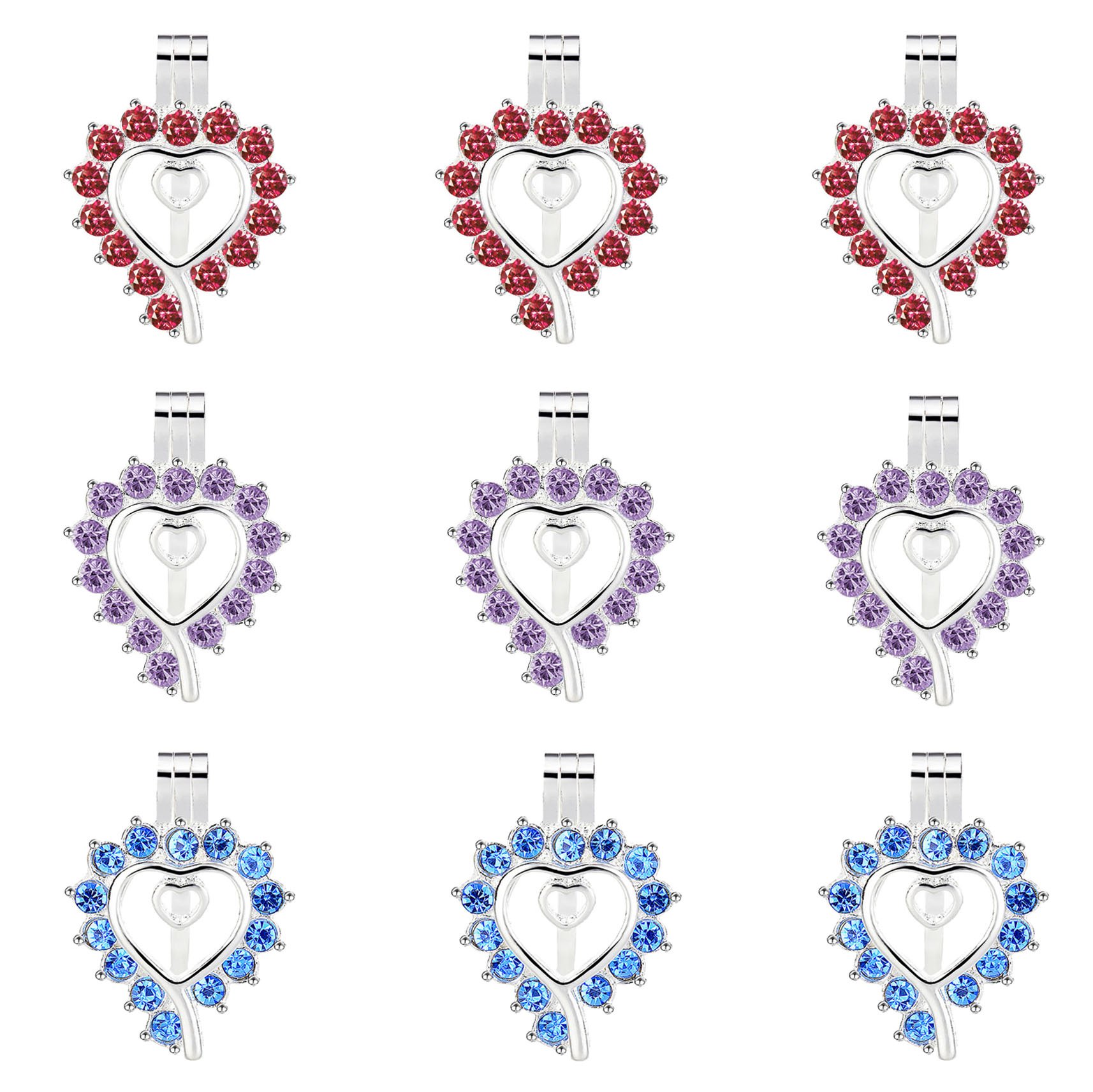 10pcs Bright Silver Heart Shape Pearl Cage Locket Pendants Aromatherapy Essential Oil Diffuser Necklace Locket For DIY Jewelry Accessories
10pcs Bright Silver Heart Shape Pearl Cage Locket Pendants Aromatherapy Essential Oil Diffuser Necklace Locket For DIY Jewelry Accessories