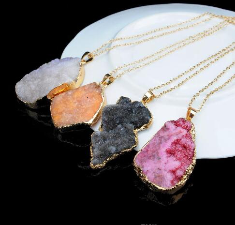 Natural Crystal Quartz Healing Point Chakra Bead Gemstone Necklace Pendant original natural stone-style Pendant Necklaces Jewelry GB1463