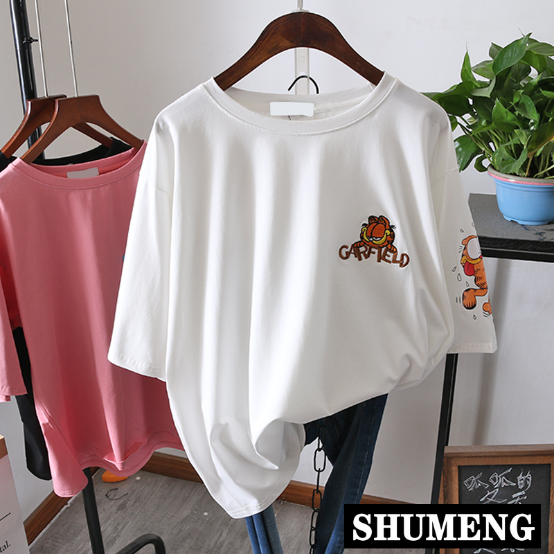 Short-Sleeved Loose Casual T-shirt Women's 2020 New Summer Lazy Wind Streetwear Cotton Tee Ins Super Fire Base Top Students, Red
Short-Sleeved Loose Casual T-shirt Women's 2020 New Summer Lazy Wind Streetwear Cotton Tee Ins Super Fire Base Top Students, Red