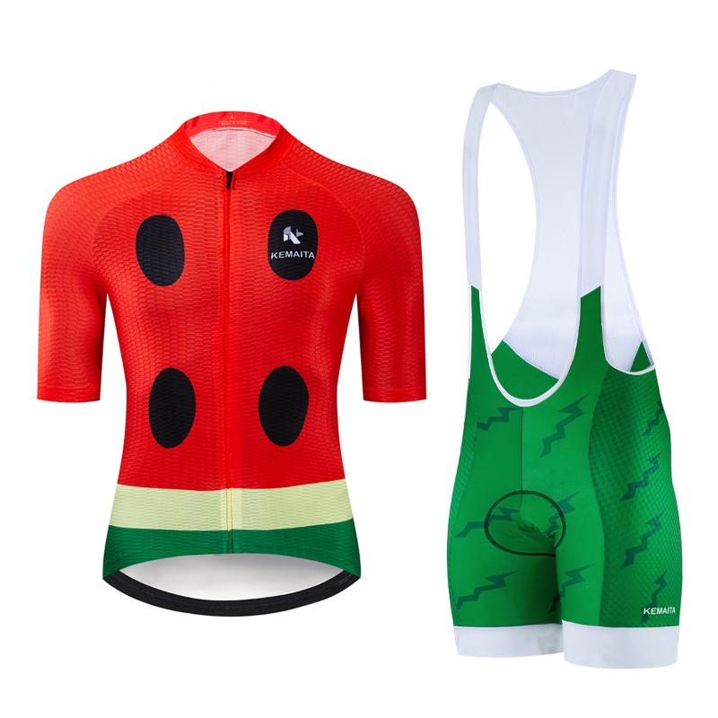 KEMAITA Funny Cycling Set Watermelon Design Cycling Jersey Set Professional Bib Short Cyclist MTB Pro Kit
KEMAITA Funny Cycling Set Watermelon Design Cycling Jersey Set Professional Bib Short Cyclist MTB Pro Kit