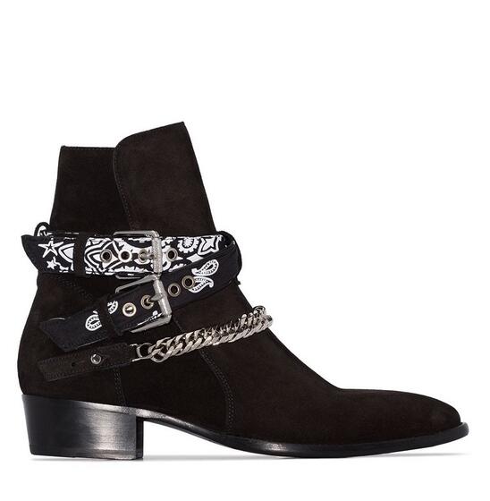 Original Box New Designer Luxury Bandana Strap Buckled Ankle Boots Chain Multiple Bandana Print Side-buckled Straps Men Black Shoes
Original Box New Designer Luxury Bandana Strap Buckled Ankle Boots Chain Multiple Bandana Print Side-buckled Straps Men Black Shoes