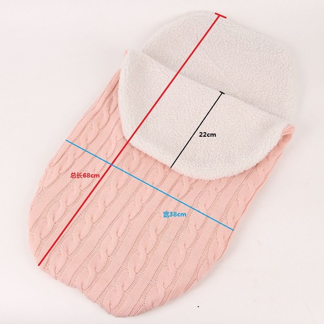 Thick Baby Swaddle Wrap Knit Envelope Newborn Sleeping Bag Baby Warm Swaddling Blanket Infant Stroller Sleep Sack Footmuff