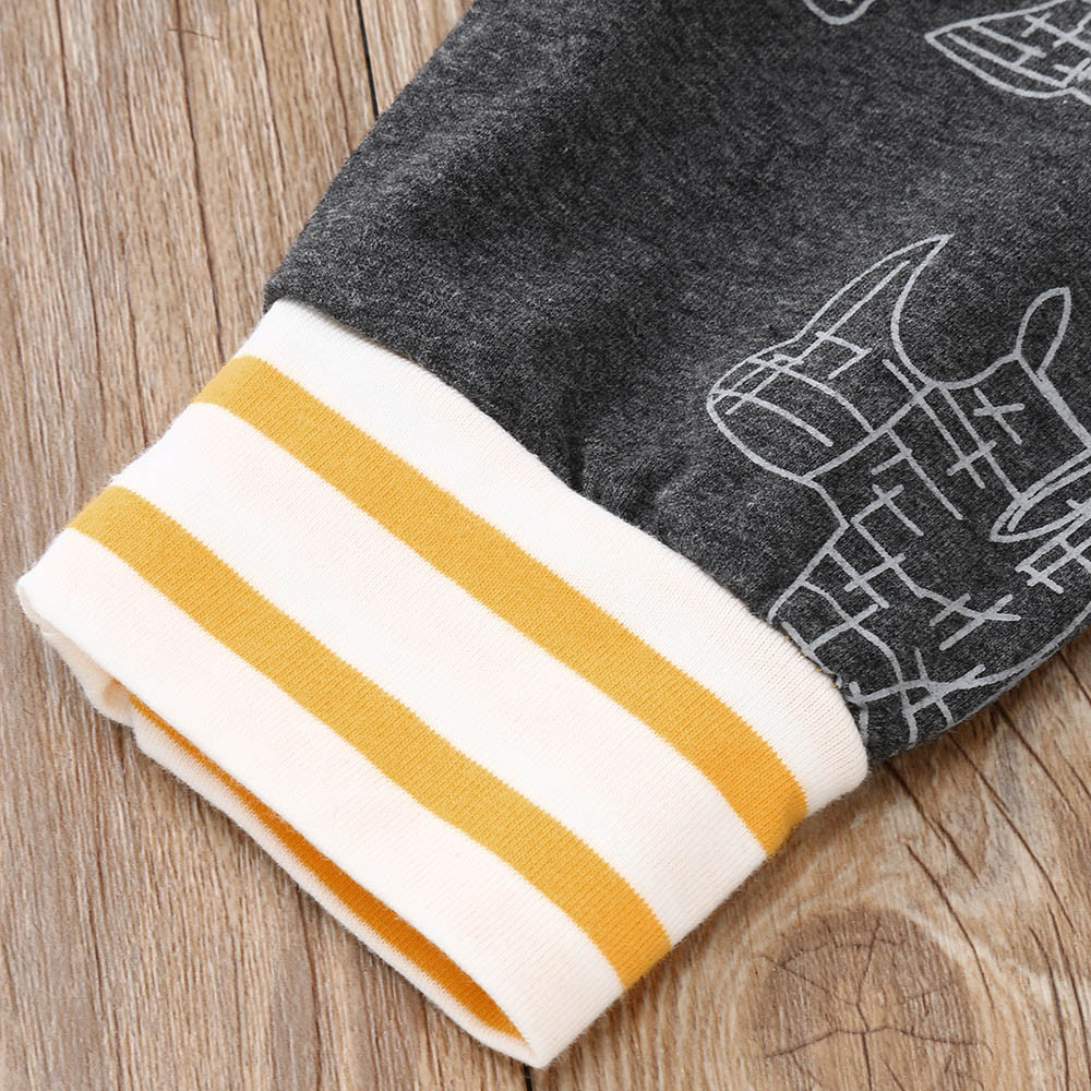 Fashion Kids clothes Baby clothing set 2PCs Long Sleeves Print Stripe Top+Pants Outfit Kids Clothing Sets roupa infantil