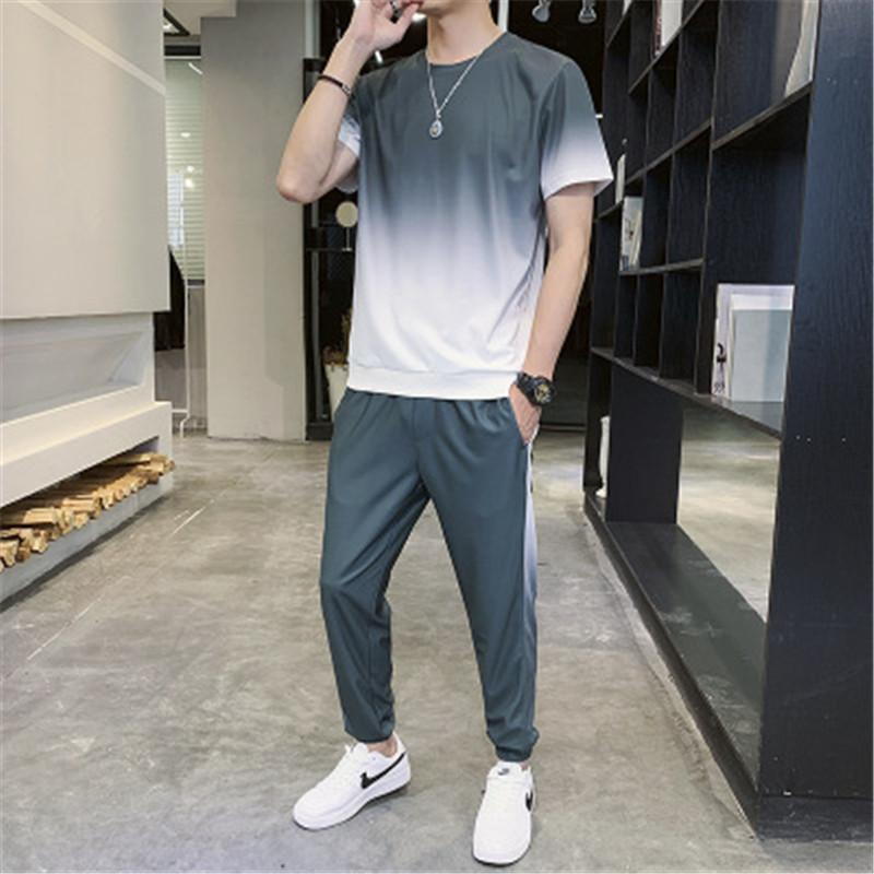 Designer Mens Gradient Suit T Shirts Long Pants Two Pieces Sets Fashion Trend Summer Casual Sports Track Tracksuit Fitness Sportswears Men, Black
Designer Mens Gradient Suit T Shirts Long Pants Two Pieces Sets Fashion Trend Summer Casual Sports Track Tracksuit Fitness Sportswears Men, Black