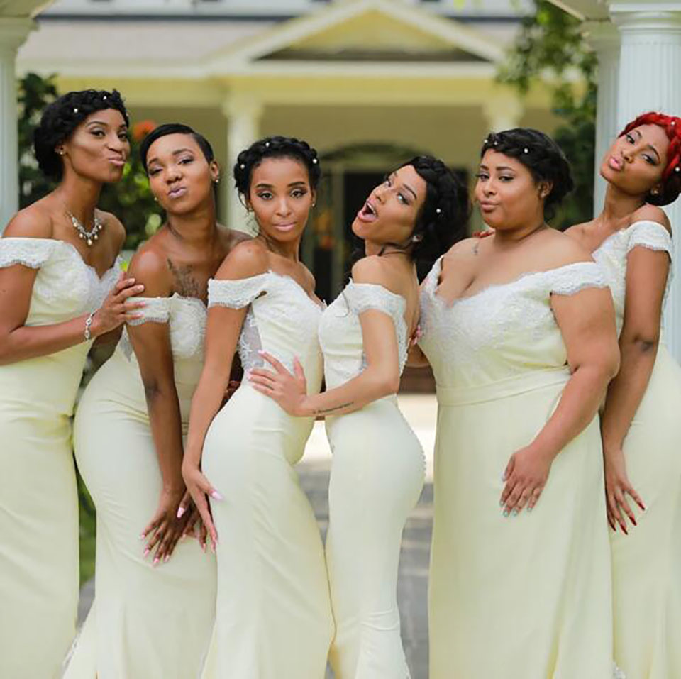Plus Size Off the Shoulder Bridesmaid Dress Stretch Fabric Mermaid Prom Gown Vestidos De Madrinha for Wedding Party