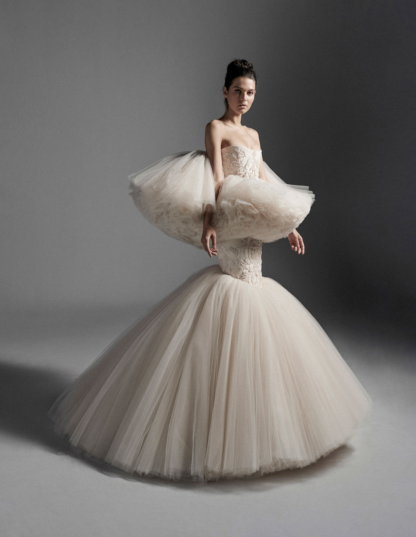 krikor jabotian mermaid wedding dresses unique design strapless tiered ruffels appliques bridal gowns robe de marie custom wedding dress
