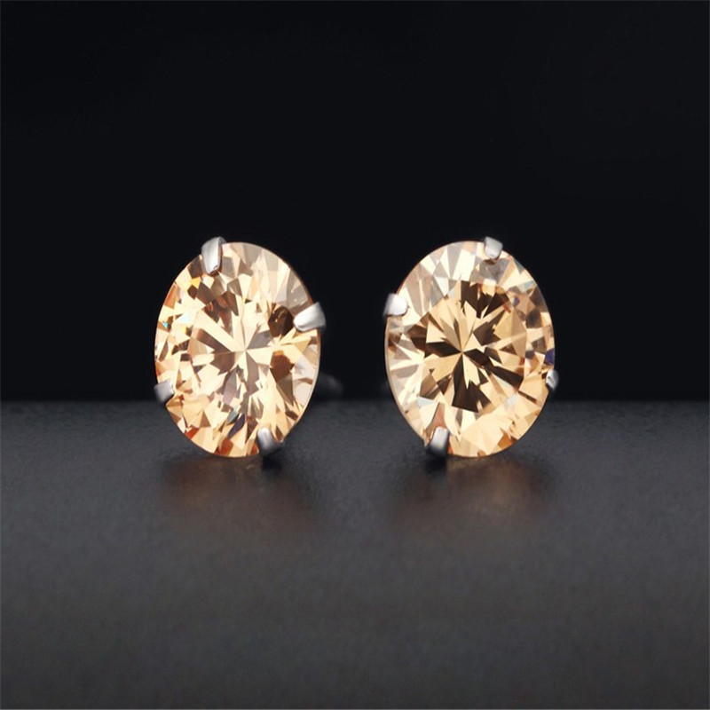 New 925 Sterling Silver CZ Stud Earring For Women Men Fine Jewelry Simple Trendy Cubic Zircon Ear Studs Wedding Jewelry