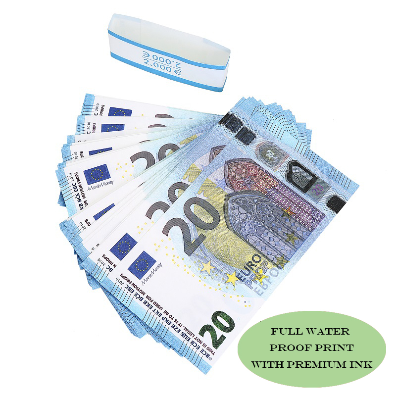 

Wholesales Prop Money Copy 10 20 50 100 Party Math Fake Banknotes Notes Faux Billet Euro Play Collection Gifts Realistic Double Sided Stack Full Print Fake