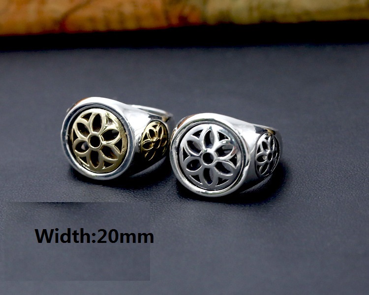 Personalized Brand 925 sterling silver vintage jewelry American style antique silver hand-made designer cherry blossom brand rings nice gift