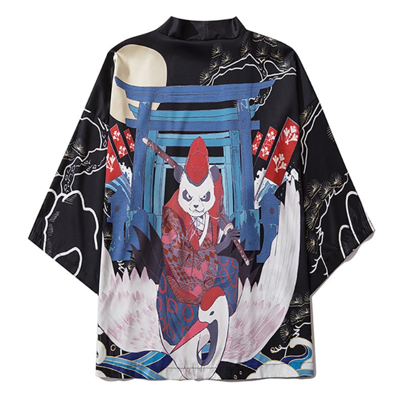 Japanese Kimono Jackets Samuri Panda Printed 2020 Men Harajuku Streetwear Casual Thin Gown Japan Style Loose Shirts, As picture
Japanese Kimono Jackets Samuri Panda Printed 2020 Men Harajuku Streetwear Casual Thin Gown Japan Style Loose Shirts, As picture